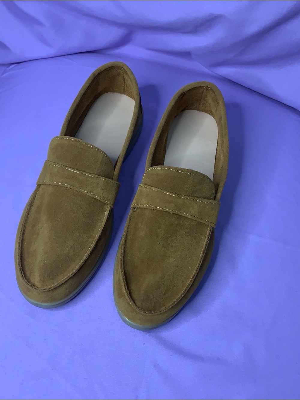 Women’s 9 (40) Suede Penny Loafers in Brown - Classic Slip-On Dress Shoes NWOT